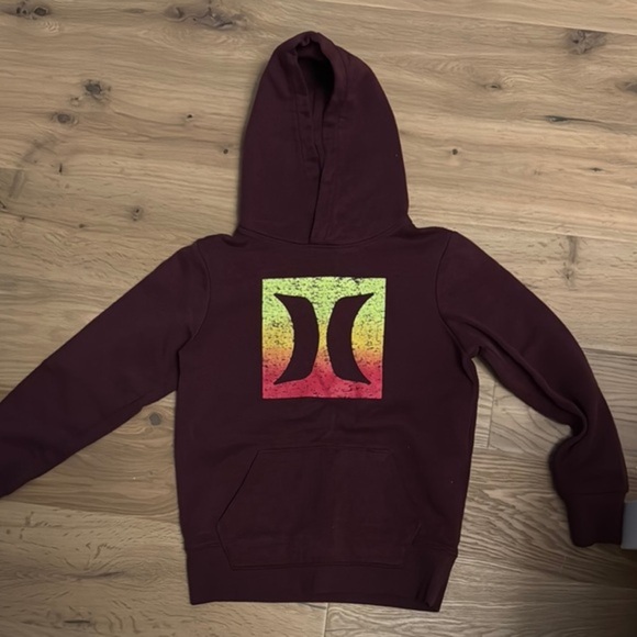 Hurley Maroon Hoodie with Gradient Logo - Picture 1 of 3